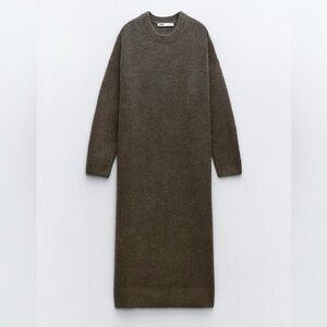 Zara - Maxi Sweater Dress, size small. Brown.